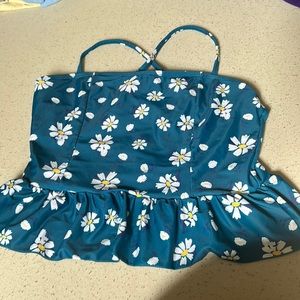 Cute floral crossed back bathing suit top